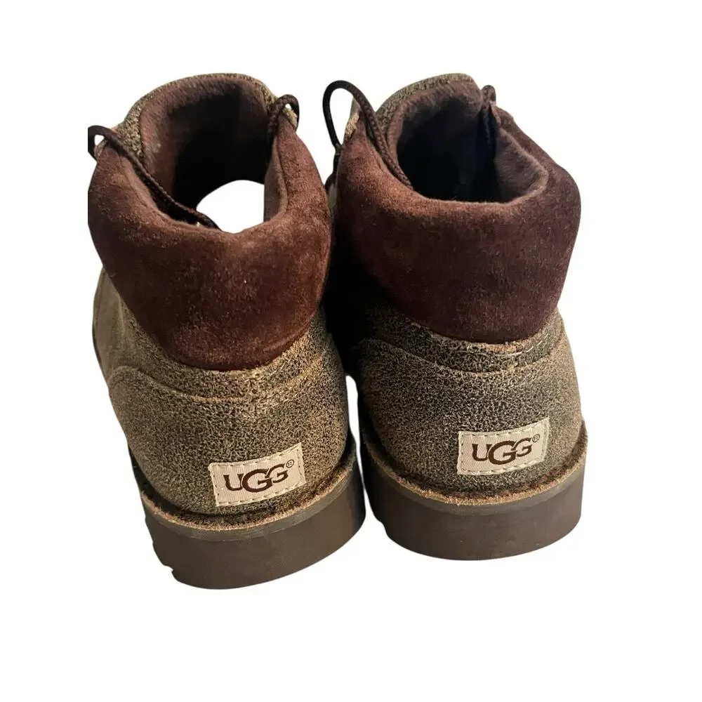 New UGG Australia Orin Bomber Boots •Boy 1• Lace Up Teak Brown Winter Ankle